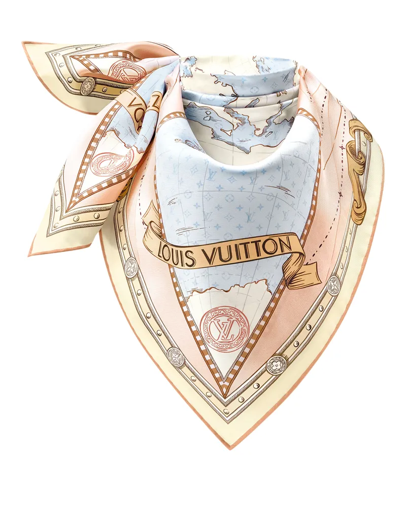 Louis Vuitton LV Map Carré 90 Beige