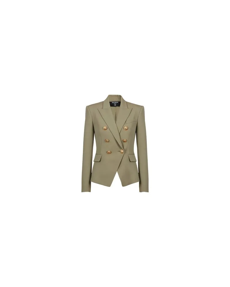 Balmain Klassische Jacke mit 6 Knöpfen Green