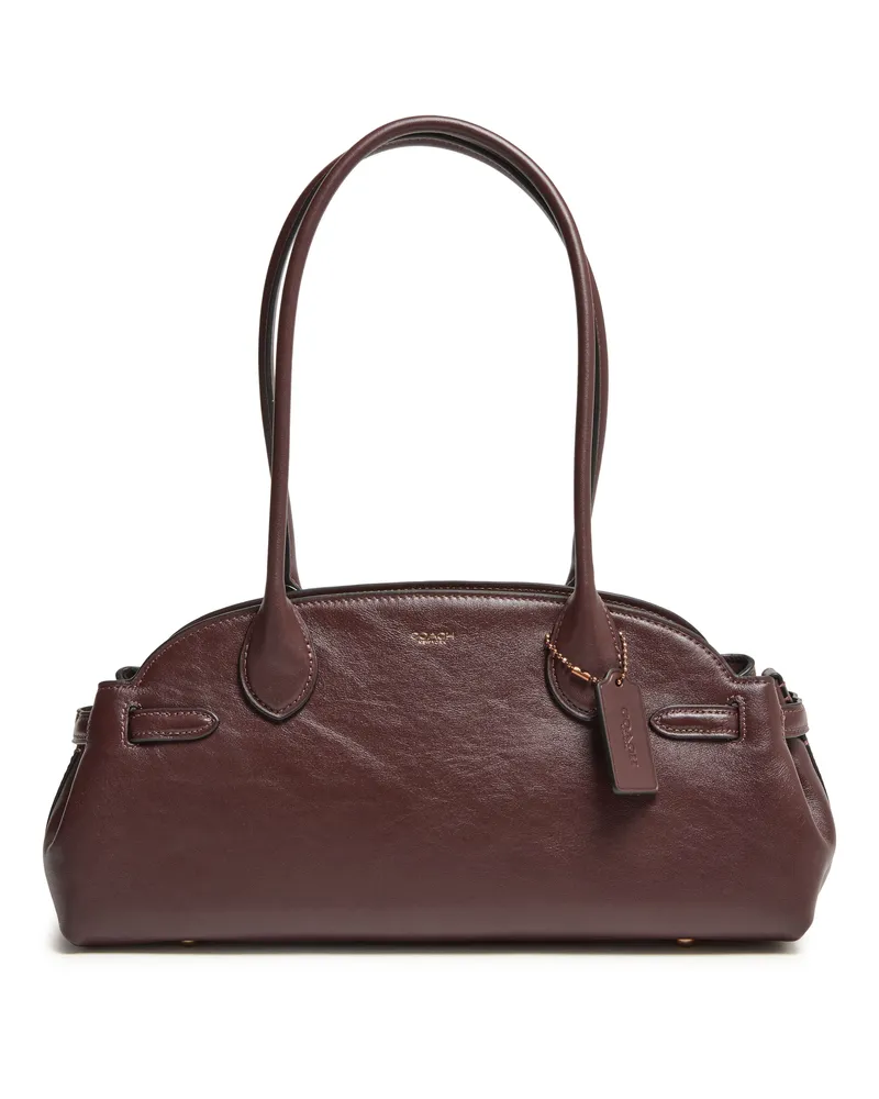 Coach Schultertasche Empire Carryall 34 aus glänzendem Leder 