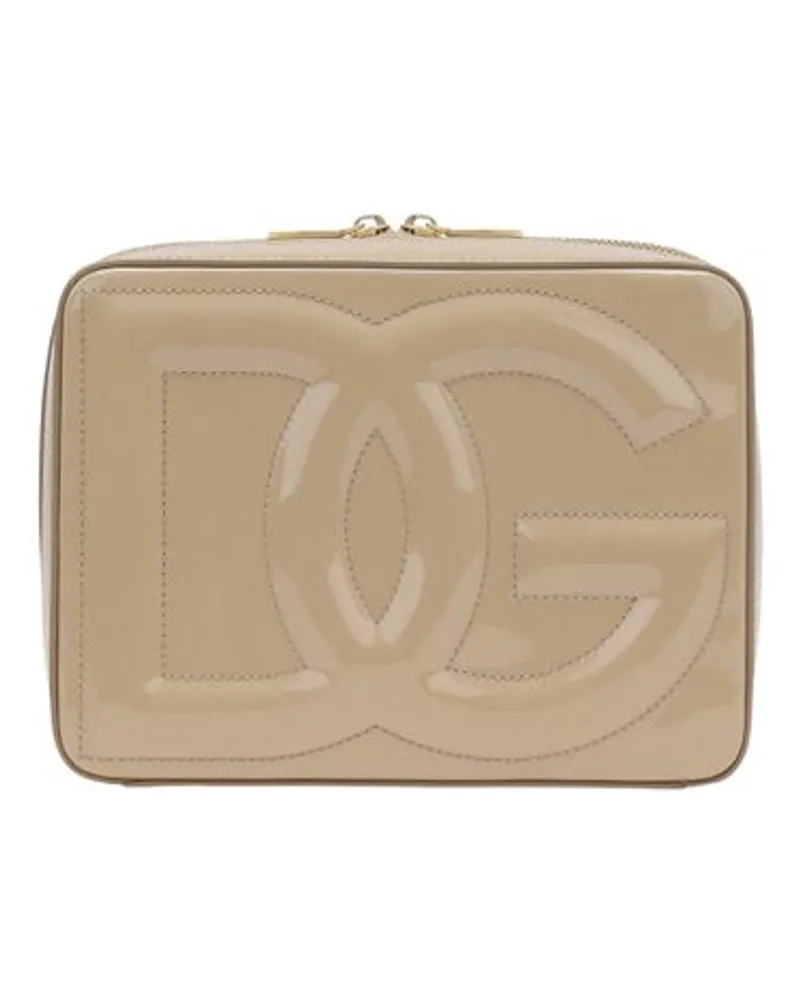 Dolce & Gabbana Mittelgroße Kameratasche mit DG-Logo Beige