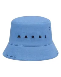 Marni Bucket Hat mit Marni-Flickenlogo Blue