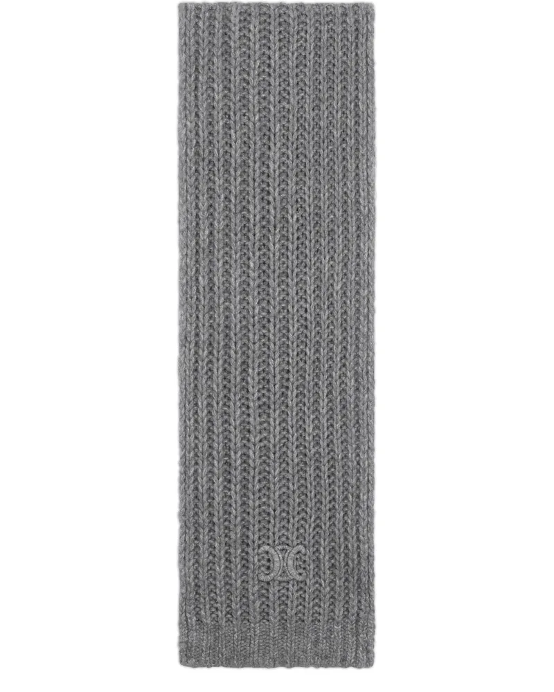 Celine Triomphe schal aus kaschmir, wolle und seide Grey