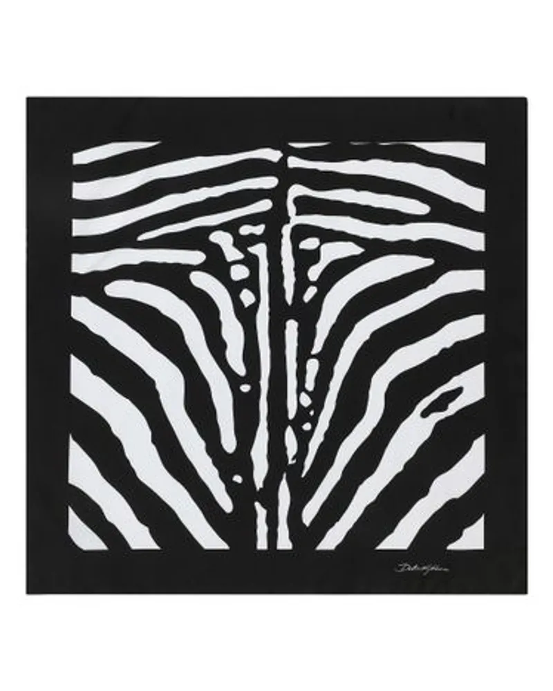 Dolce & Gabbana Twilltuch mit Zebra-Print (50 x 50 Multicolor