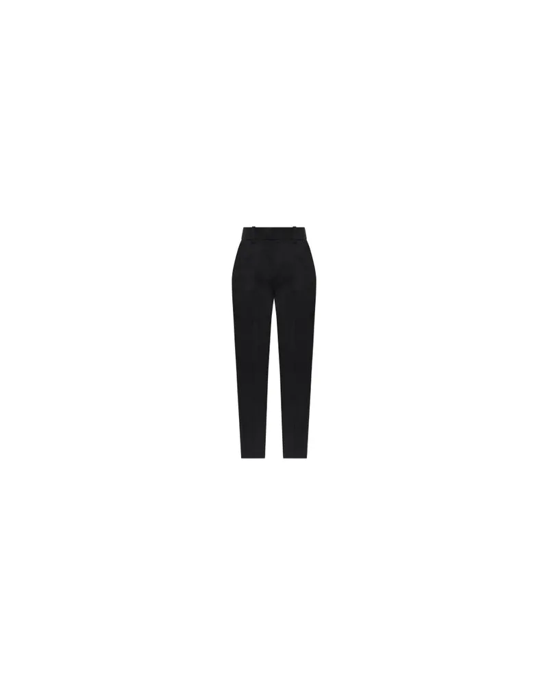 Balmain Anzughose aus satinierter Wolle Black
