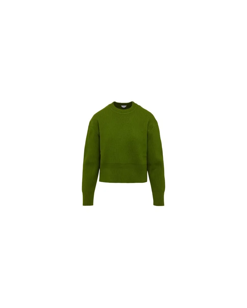 Bottega Veneta Lederrock aus Intrecciato Green