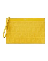 Fendi Flache Pochette mittlerer Größe Yellow