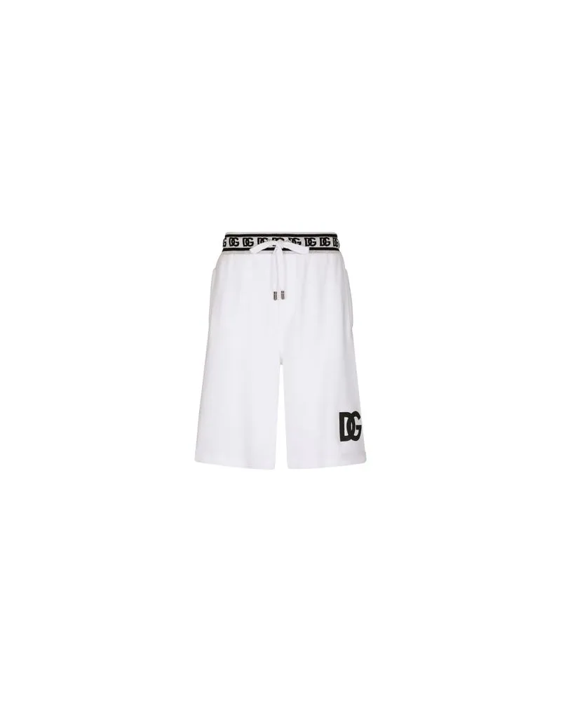 Dolce & Gabbana Joggingshorts Mit Dg Stickerei Und Monogramm White