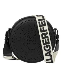 Karl Lagerfeld K/Circle Runde Crossbody-Tasche mit perforiertem Logo Black