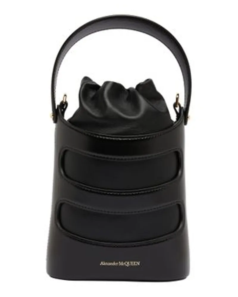 Alexander McQueen Mini-Tasche The Rise Bucket Black