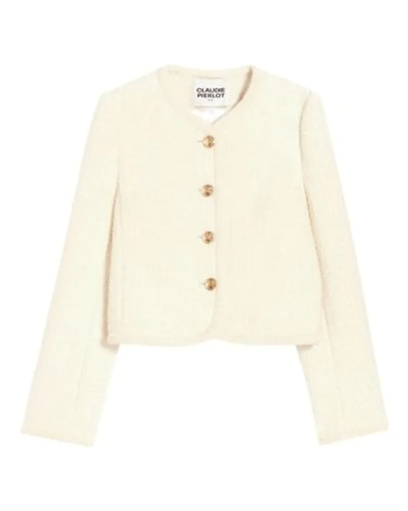 Claudie Pierlot Kurze Jacke Aus Tweed White