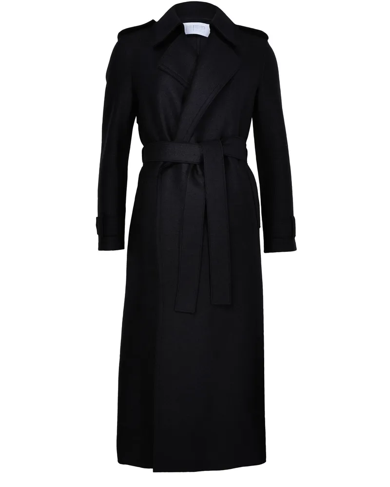 Harris Wharf London Doppelt gesteppter langer Trenchcoat aus gepresster Wolle 