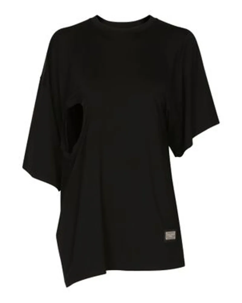 Dolce & Gabbana Asymmetrisches Top mit Cut-out Black