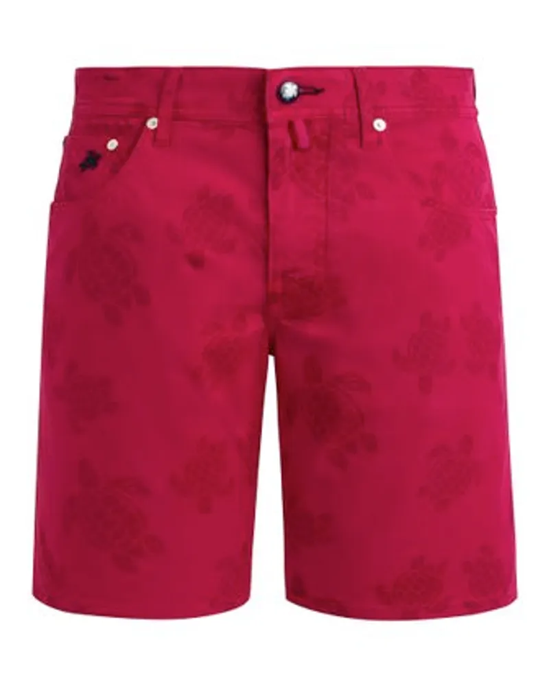 Vilebrequin Bermudashorts mit Harzdruck Ronde Des Tortues Red