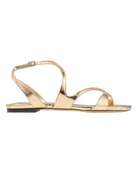 Jimmy Choo Flache Sandalen Ayla Gold