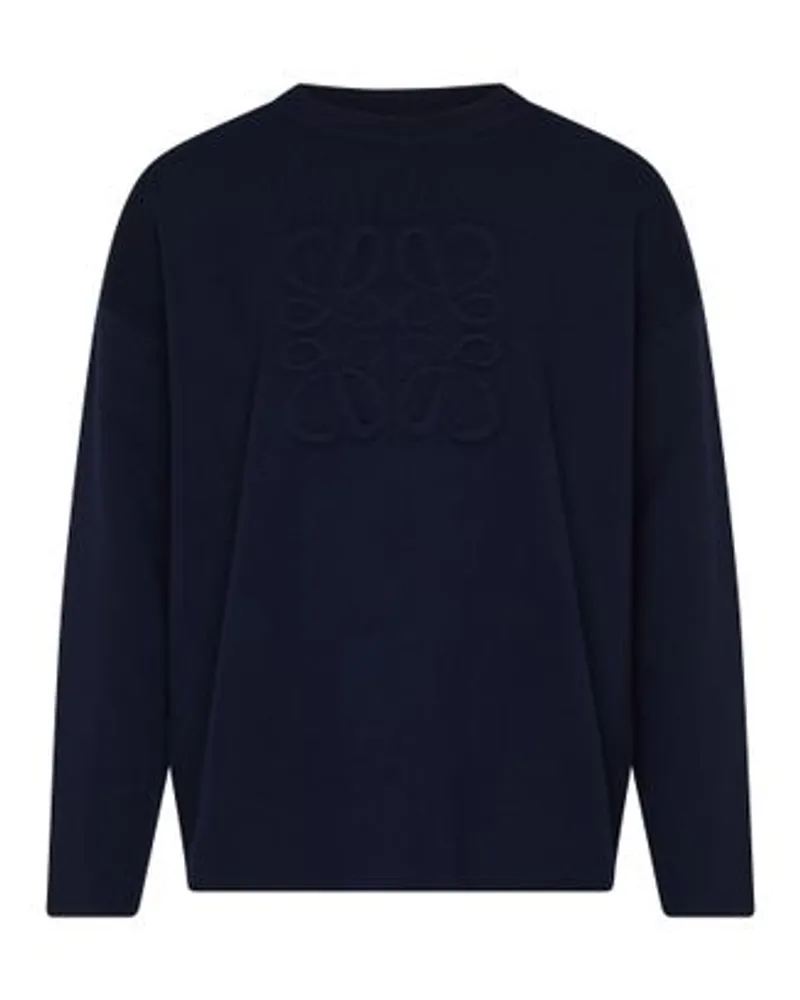 Loewe Sweatshirt mit geprägtem Anagram-Logo Navy