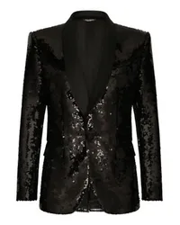 Dolce & Gabbana Smoking Jacke mit einfacher Knopfleiste Sicily mit Pailletten Black