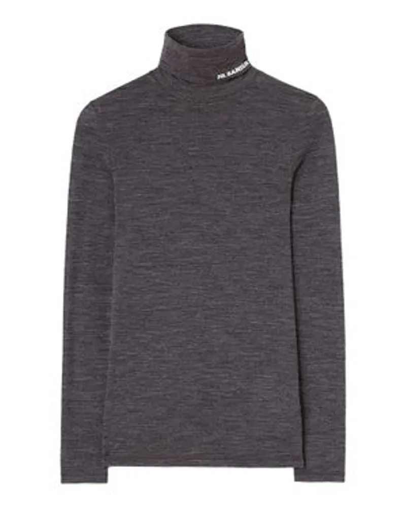 Jil Sander T-Shirt mit hohem Kragen Grey