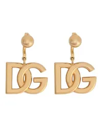 Dolce & Gabbana Ohrringe mit DG-Logo Gold