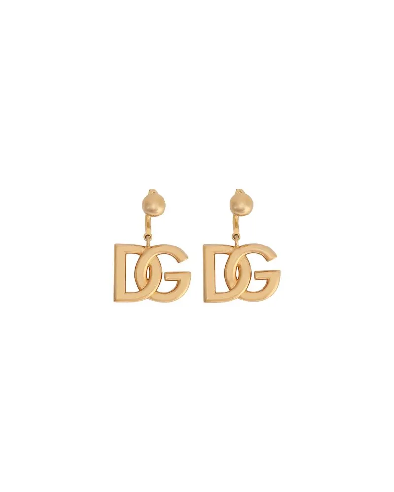 Dolce & Gabbana Ohrringe Mit Dg Logo Gold