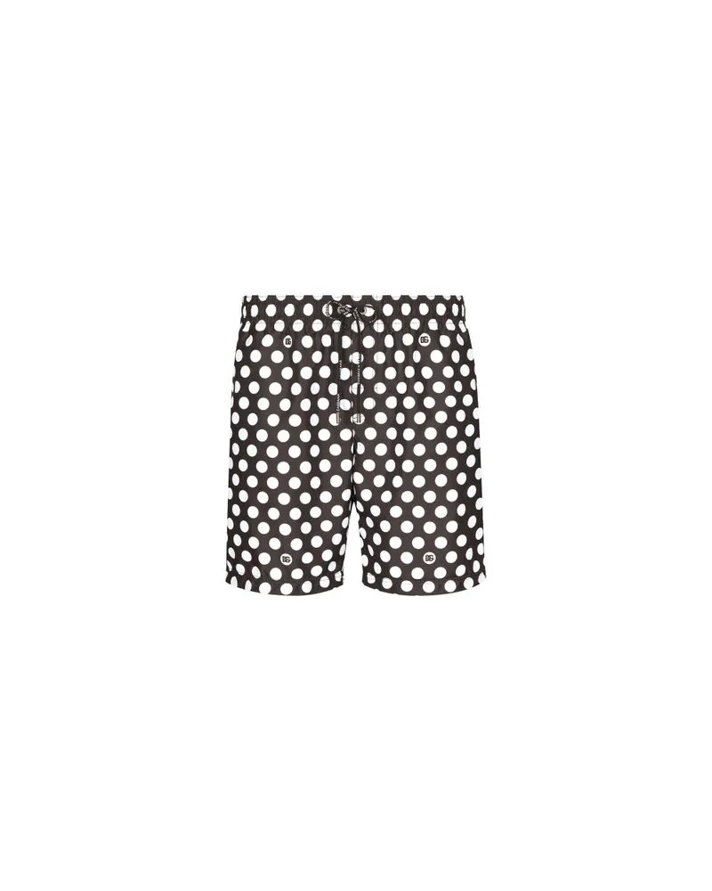 Dolce & Gabbana Badeshorts mit Polka-Dots Black