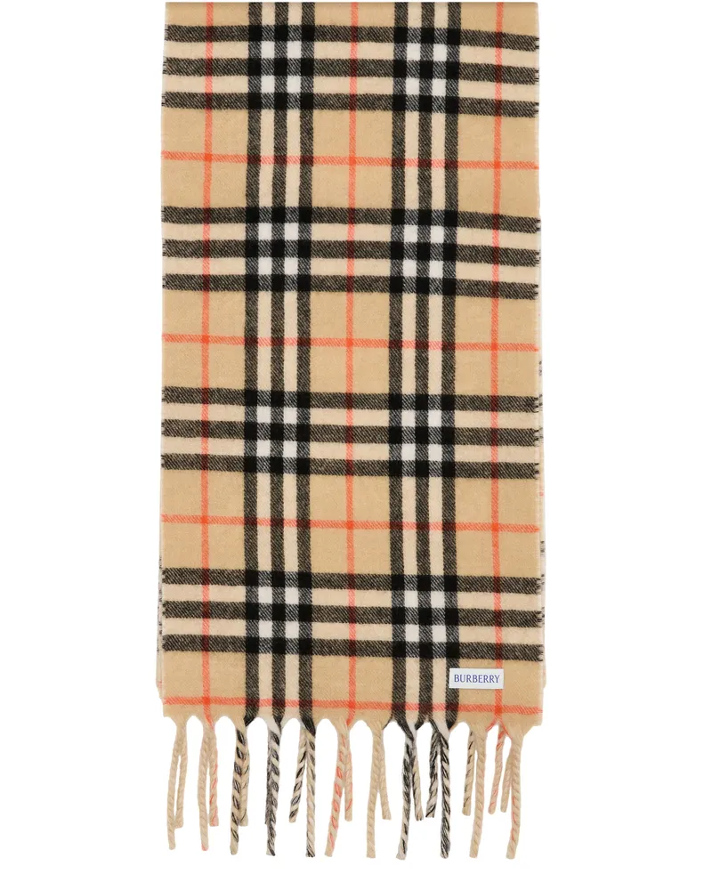 Burberry Kaschmirschal mit EKD-Emblem Beige