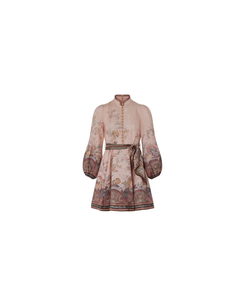 Chloé Langes Kleid mit Raffung und Rüschen Pink