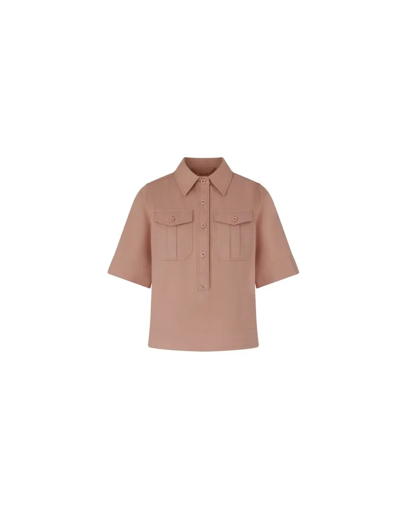 Chloé Langes Kleid mit Raffung und Rüschen Pink
