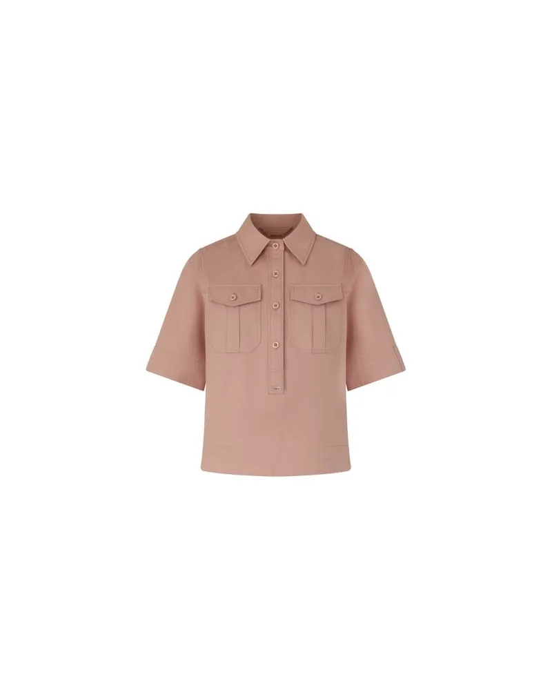 Chloé Langes Kleid mit Raffung und Rüschen Pink