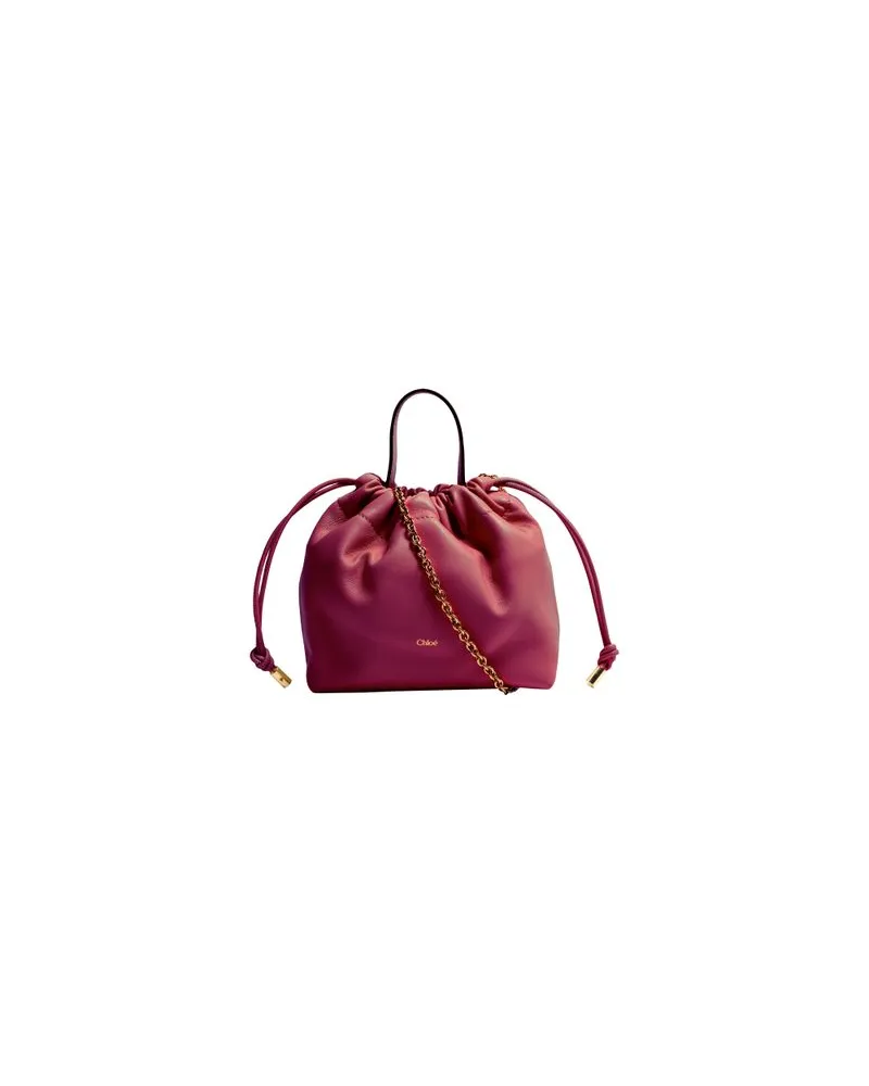 Chloé Langes Kleid mit Raffung und Rüschen Pink