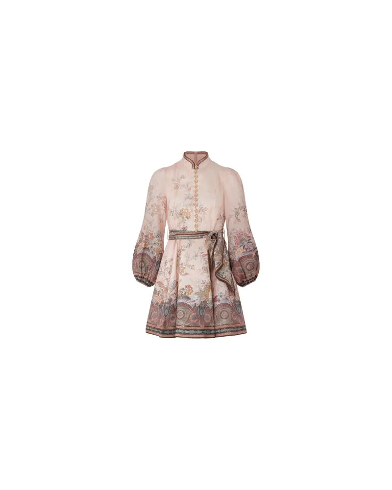 Chloé Langes Kleid mit Raffung und Rüschen Pink