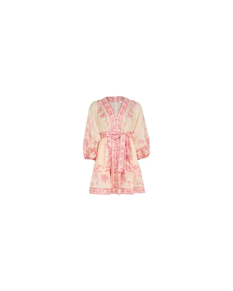 Chloé Langes Kleid mit Raffung und Rüschen Pink