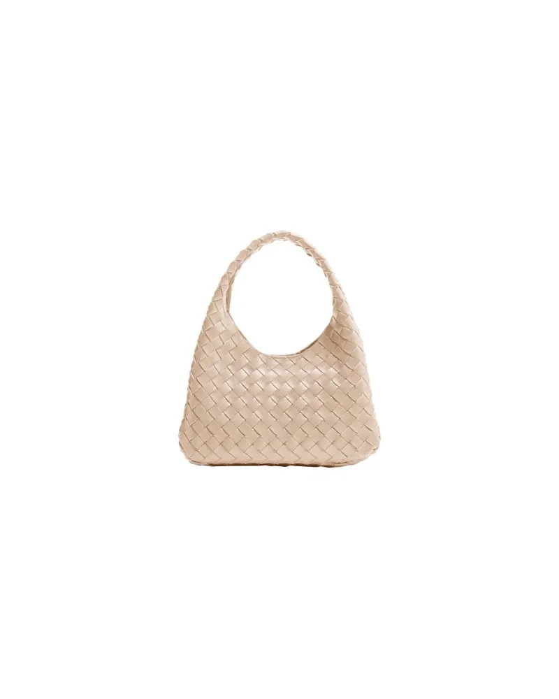 Bottega Veneta Kleine Campana-Schultertasche Off-white
