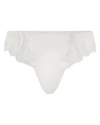 Dolce & Gabbana Satin-Tanga mit Spitzenverzierung White