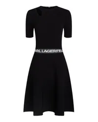 Karl Lagerfeld Kurzärmeliges Kleid mit Karl-Logo Black