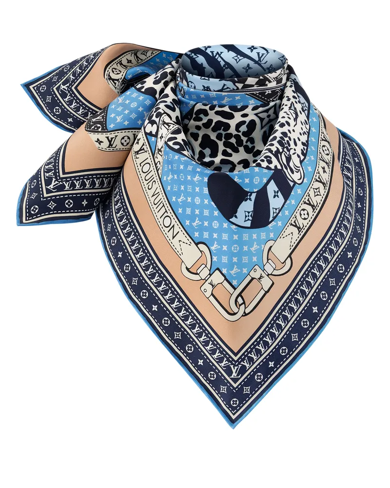 Louis Vuitton Feline Duo Carré 70 Blue