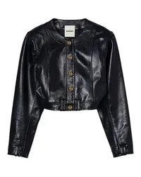 Sandro Lederjacke Black