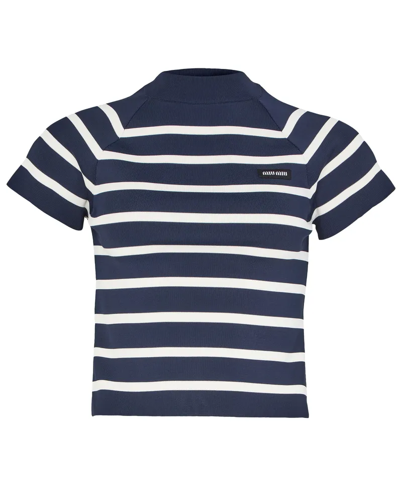 Miu Miu Marinepullover mit Rollkragen 