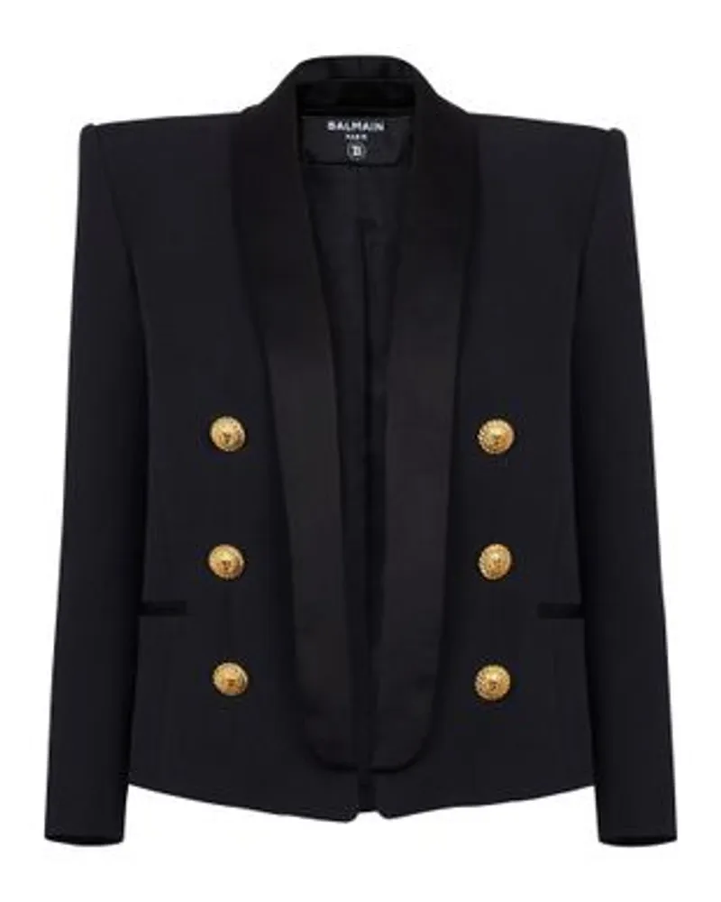 Balmain Jacke 6 Knöpfe Bord-à-Bord Black