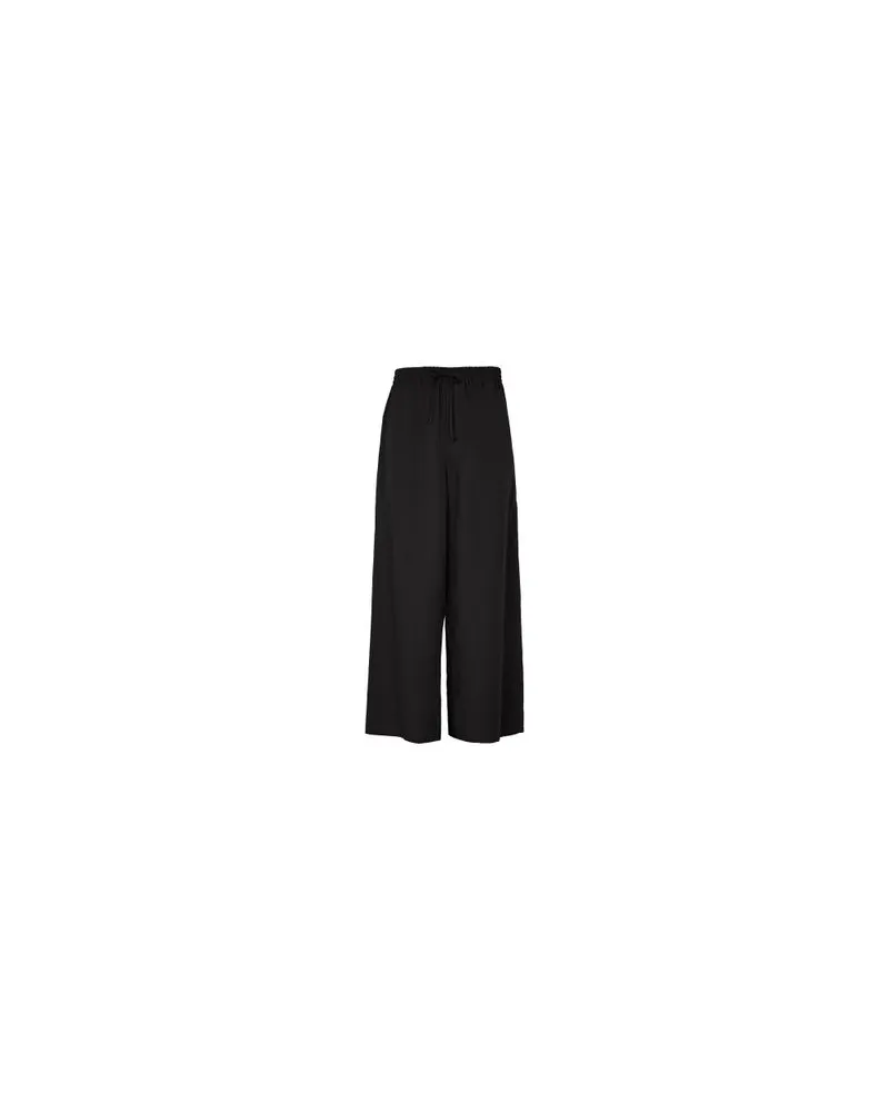 Loewe Cropped viscose and linen pants Black