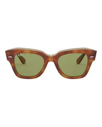 Ray Ban Quadratische Sonnenbrille State Street Beige