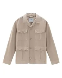 Woolrich Stückgefärbte Hemdjacke im Safari-Stil Beige