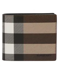 Burberry Exaggerated Check Brieftasche mit Klappe Brown