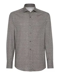 Brunello Cucinelli Hemd in Slim Fit Grey