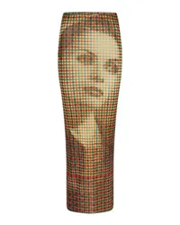 Jean Paul Gaultier Mesh-Rock mit Tartan-Print auf der Vorderseite Yellow