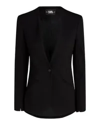 Karl Lagerfeld Kragenloser Punto-Blazer Black