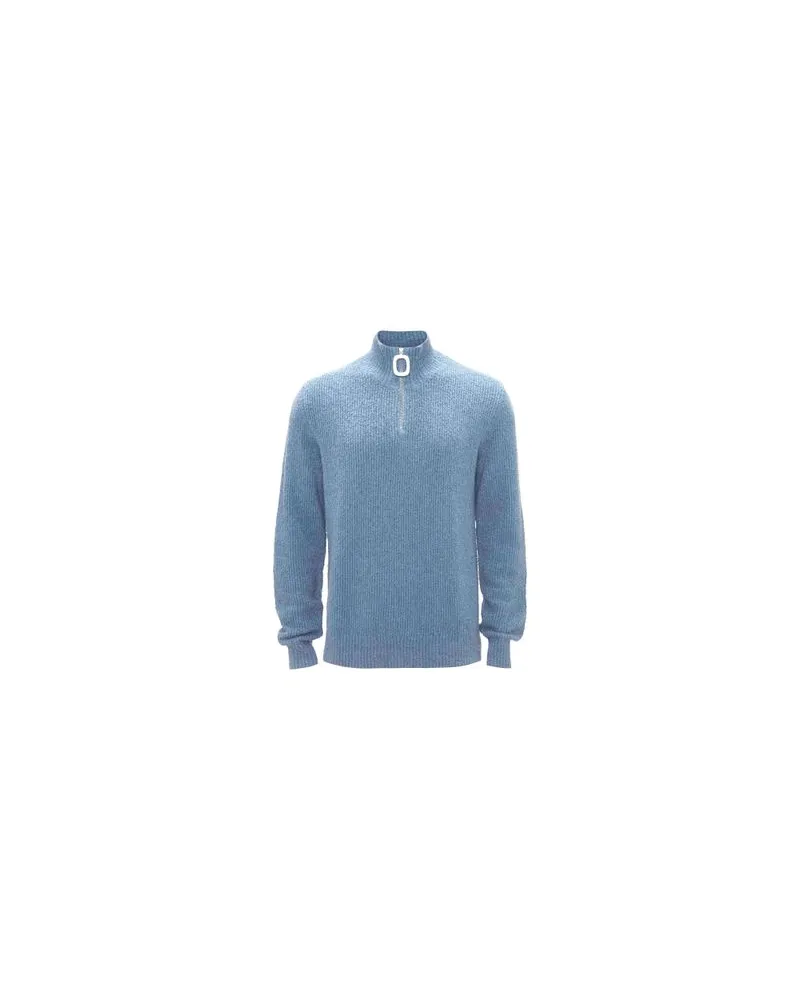 J.W.Anderson Henley-Pullover mit Bouclé-Struktur Blue