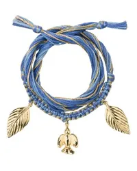 Aurélie Bidermann Armband Honolulu mit Taube und Blatt Blue