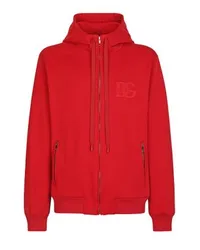 Dolce & Gabbana Hoodie mit Reißverschluss und Stickerei Red