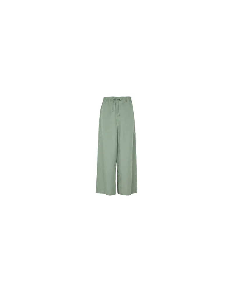 Loewe Cropped viscose and linen pants Green