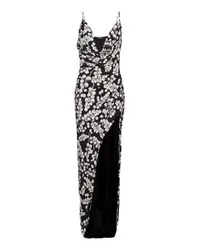 Balmain Langes Kleid mit Printmotiv Rote Johannisbeere Black